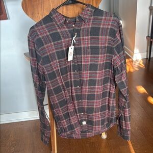 Men's Plaid Shirt - Red and Black